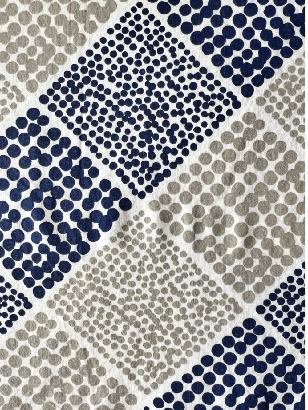 Martha Stewart PAIR Pillowcases Standard Blue Tan White Dots 100% Cotton Bedding